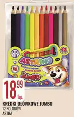 E.Leclerc Kredki ołówkowe Jumbo Astrino Astra 12 kolorów oferta