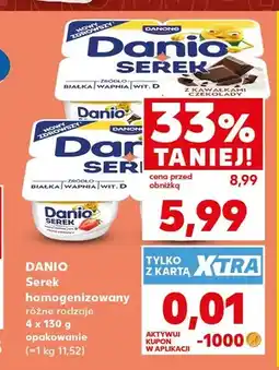 Kaufland Serek homogenizowany Danio z kawałkami czekolady 4-pak oferta