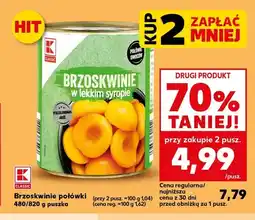 Kaufland Brzoskwinie połówki w lekkim syropie K-Classic oferta