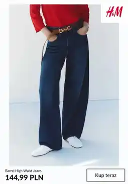 H&M Spodnie jeansowe Barrel High Waist Jeans H & M oferta