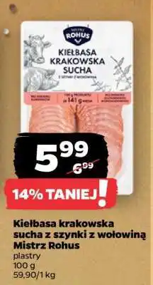 Netto Kiełbasa krakowska sucha z szynki z wołowiną Mistrz Rohus oferta