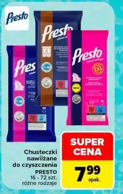 Carrefour Chusteczki nawilżane do czyszczenia PRESTO oferta