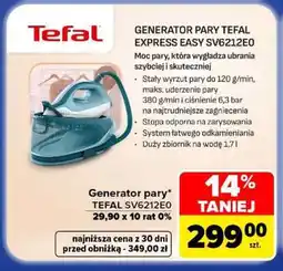 Carrefour GENERATOR PARY TEFAL EXPRESS EASY SV6212E0 oferta