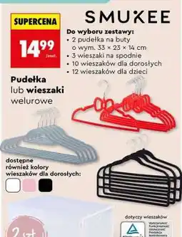 Biedronka Pudełka lub wieszaki welurowe oferta