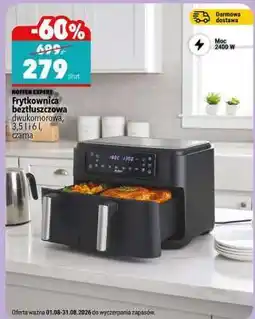 Biedronka Frytkownica beztłuszczowa dwukomorowa, 3,5 l i 6 l, czarna oferta