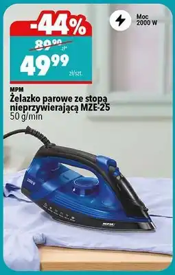Biedronka MPM Żelazko parowe ze stopą nieprzywierającą MZE-25 oferta
