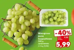 Kaufland Winogrona jasne bezpestkowe 500 g opakowanie oferta