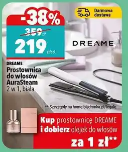 Biedronka Prostownica do włosów AuraSteam 2 w 1, biała oferta