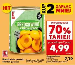 Kaufland Brzoskwinie połówki 480/820 g puszka oferta