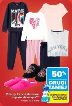 Carrefour Piżamy, kapcie damskie, męskie, dziecięce oferta