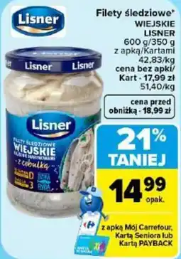 Carrefour Filety śledziowe Wiejskie Lisner oferta