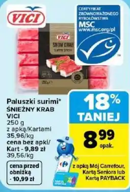 Carrefour Paluszki surimi ŚNIEŻNY KRAB VICI oferta