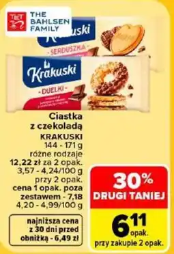 Carrefour Ciastka z czekoladą Krakuski oferta