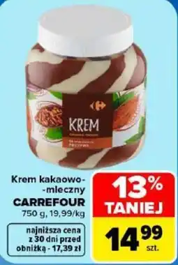 Carrefour Krem kakaowo-mleczny oferta