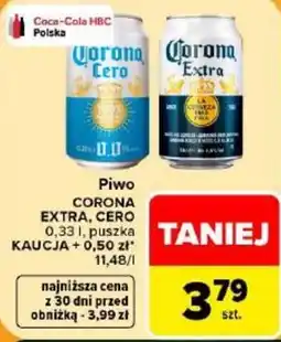 Carrefour Piwo Corona extra, cero oferta