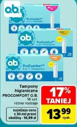 Carrefour Tampony higieniczne PROCOMFORT O.B. oferta