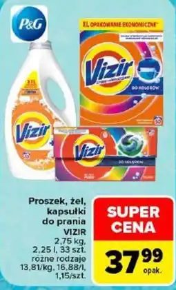 Carrefour Proszek, żel, kapsułki do prania VIZIR oferta
