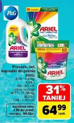 Carrefour Proszek, żel, kapsułki do prania ARIEL oferta