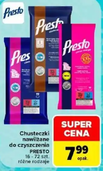 Carrefour Chusteczki nawilżane do czyszczenia PRESTO oferta