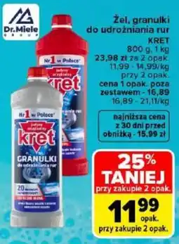 Carrefour Żel, granulki do udrożniania rur KRET oferta
