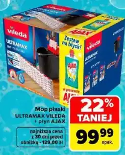 Carrefour Mop płaski ULTRAMAX VILEDA + płyn AJAX oferta