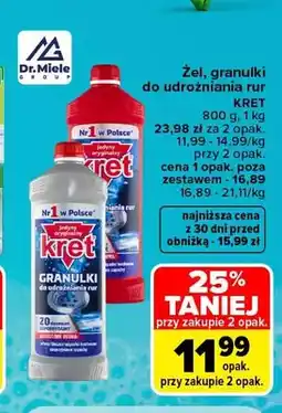Carrefour Granulki do udrożniania rur Kret oferta