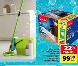 Carrefour Zestaw mop płaski Vileda Ultramax + płyn Ajax oferta