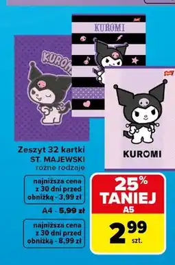 Carrefour Zeszyt 32 kartki St. Majewski Kuromi oferta