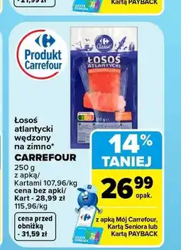Carrefour Łosoś atlantycki wędzony na zimno Carrefour oferta