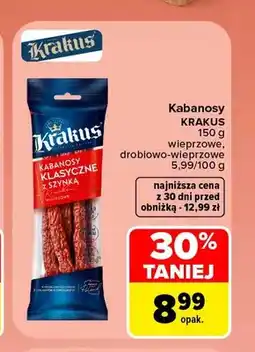 Carrefour Kabanosy wieprzowe Krakus oferta