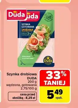 Carrefour Szynka drobiowa wędzona Duda oferta