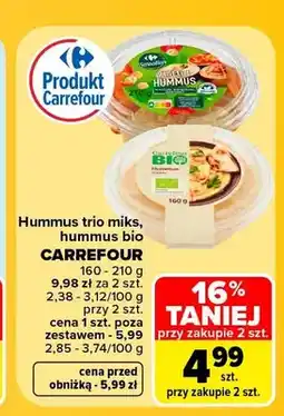 Carrefour Hummus bio Carrefour oferta
