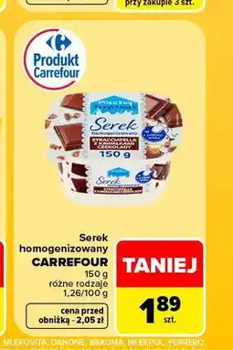 Carrefour Serek homogenizowany Carrefour Stracciatella z kawałkami czekolady oferta