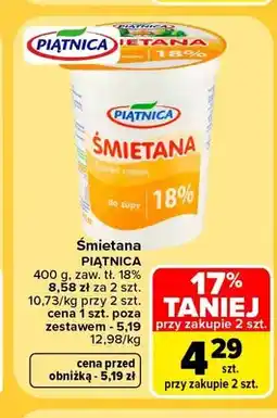 Carrefour Śmietana Piątnica 18% oferta