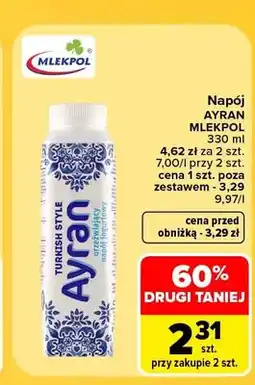 Carrefour Napój Ayran Mlekpol oferta