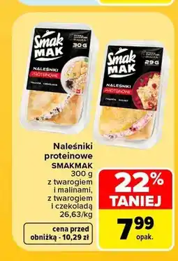 Carrefour Naleśniki proteinowe z twarogiem i malinami Smakmak oferta