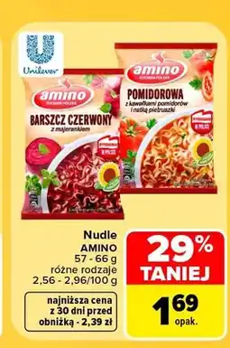 Carrefour Zupa błyskawiczna nudle Barszcz Czerwony Amino oferta