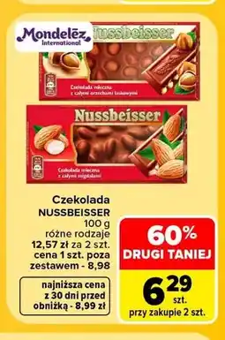 Carrefour Czekolada mleczna z całymi migdałami Nussbeisser oferta