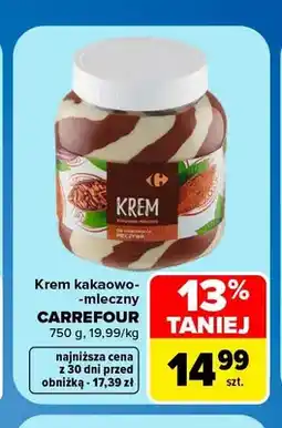 Carrefour Krem kakaowo-mleczny Carrefour oferta