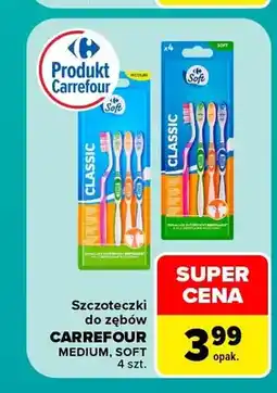 Carrefour Szczoteczki do zębów Carrefour Medium Soft 4-pak oferta