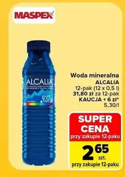 Carrefour Woda mineralna niegazowana Alcalia 12-pak oferta