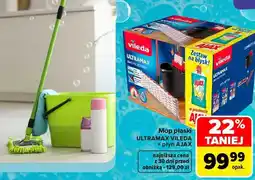 Carrefour Zestaw mop płaski Ultramax Vileda + płyn Ajax oferta