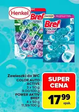 Carrefour Zawieszki do WC Bref Color Auto Active 3-pak oferta
