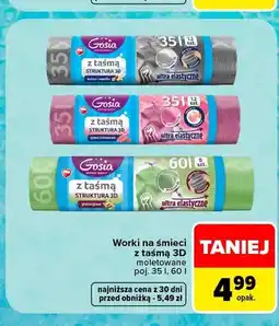Carrefour Worki na śmieci z taśmą 3D moletowane Gosia 12-pak oferta