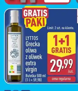 ALDI Grecka oliwa z oliwek extra virgin Lyttos oferta