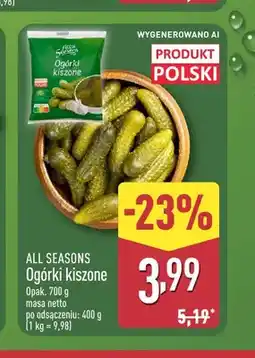 ALDI Ogórki kiszone All Seasons polskie oferta