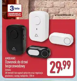 ALDI Dzwonek do drzwi bezprzewodowy Ambiano oferta