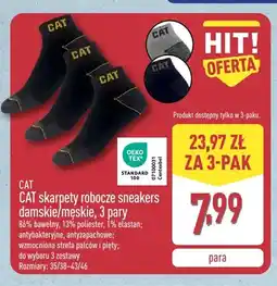 ALDI Skarpety robocze sneakers damskie męskie CAT 3-pak oferta