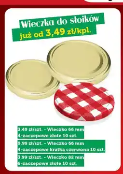Topaz Wieczko do słoików 66 mm 4-zaczepowe złote 10-pak oferta