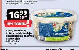 Netto Filety śledziowe kołobrzeskie w oleju z pietruszką i papryką Fisher King oferta